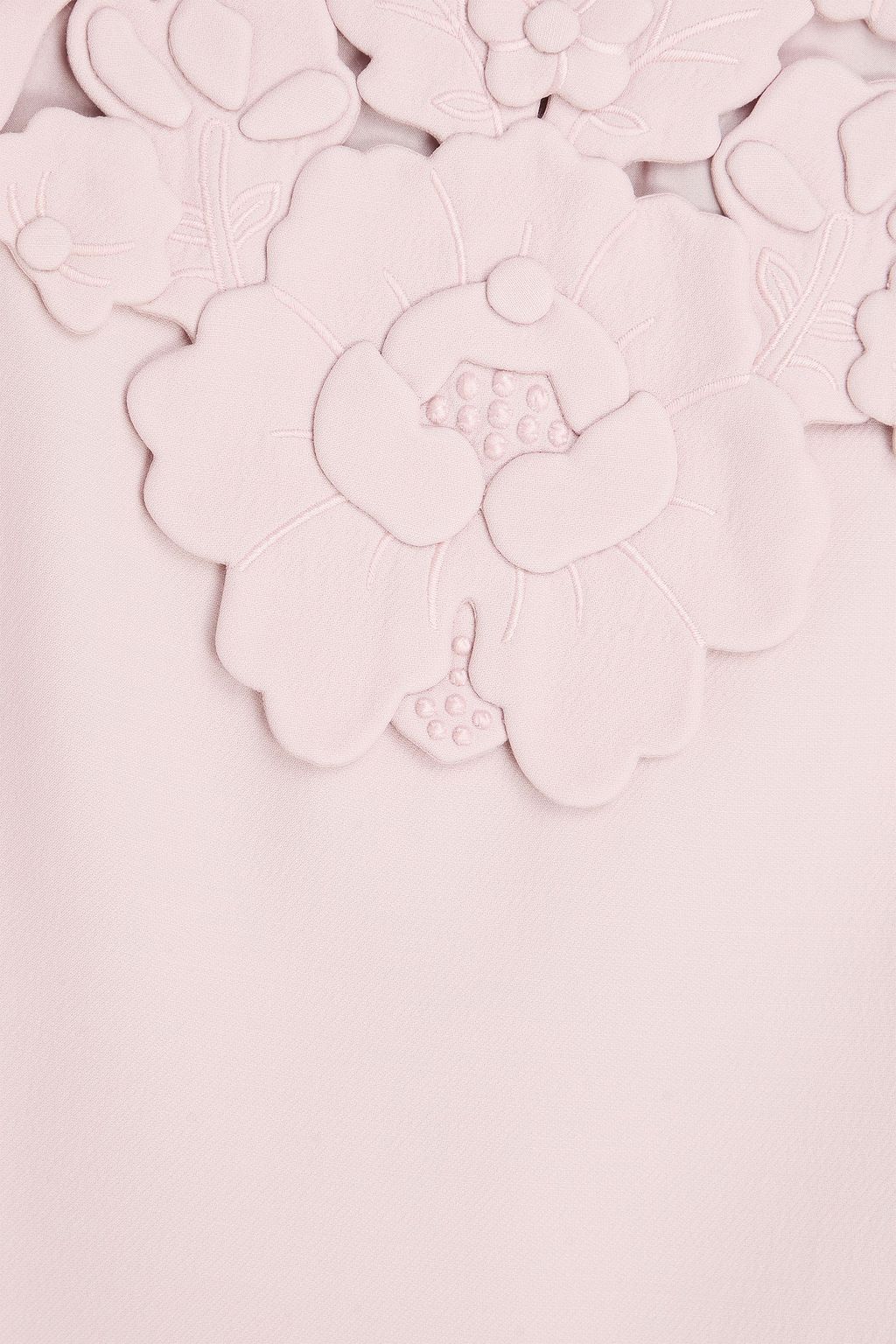 VALENTINO GARAVANI Embroidered wool and silk-blend crepe mini dress