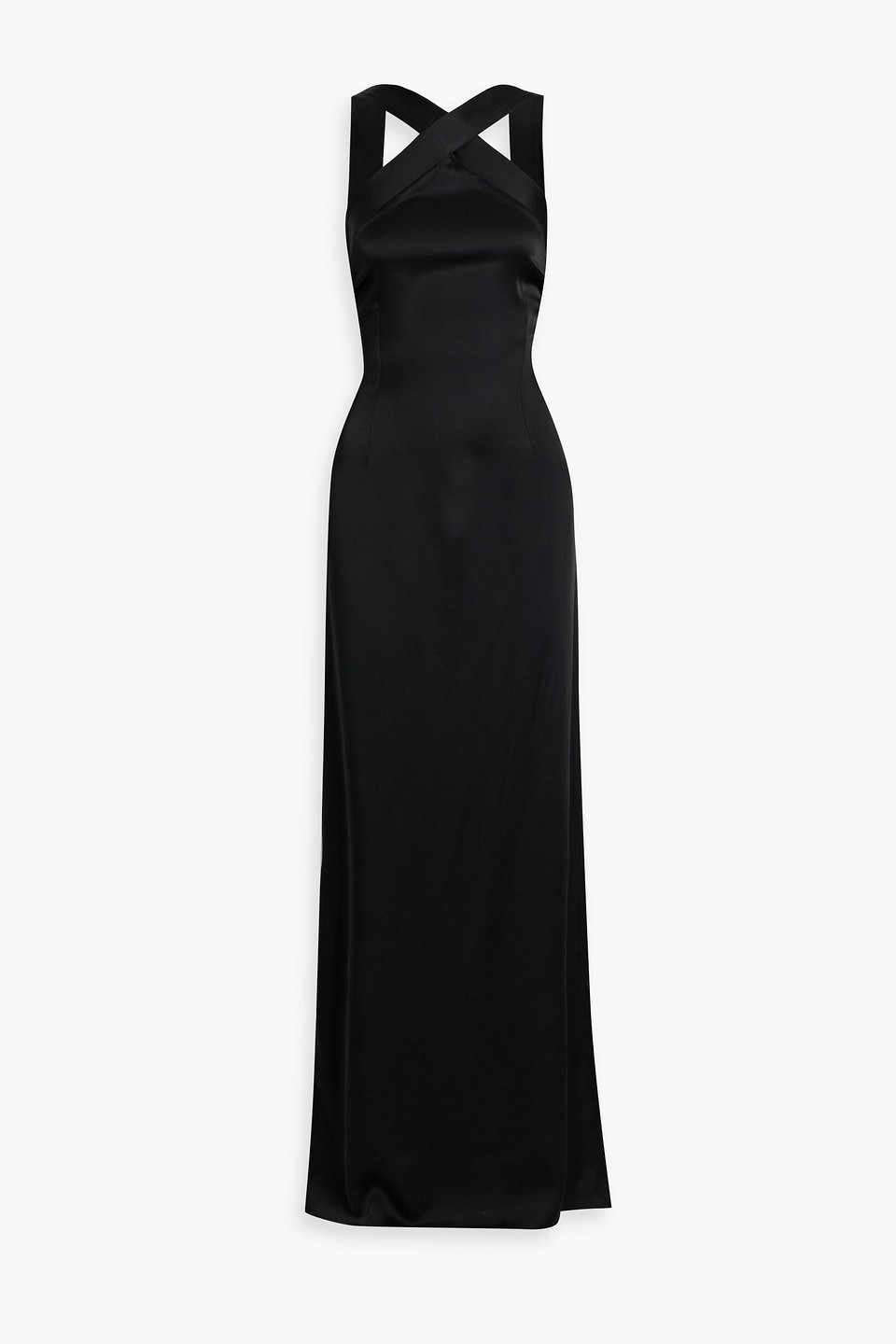 Oscar De La Renta Satin-crepe Gown In Black