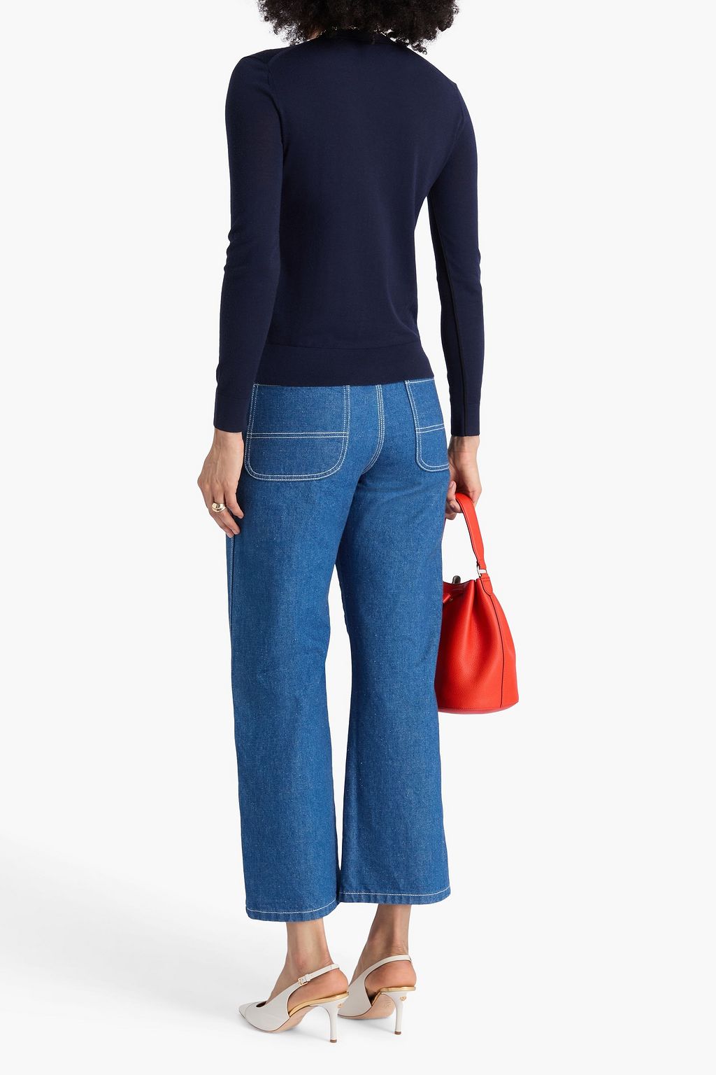 TORY BURCH 울 실크 혼방 카디건