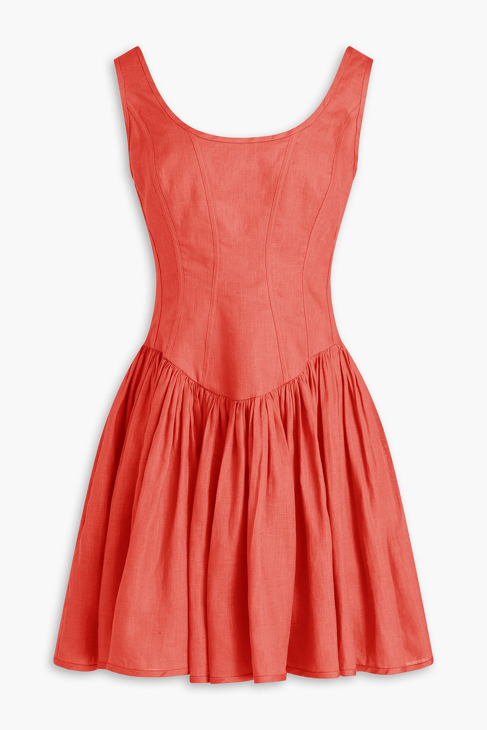 Zimmermann Gathered Linen Mini Dress