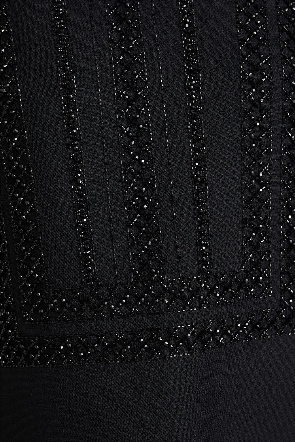 VALENTINO GARAVANI فستان قصير من الكريب ومزيج الحرير والصوف مزين بالخرز