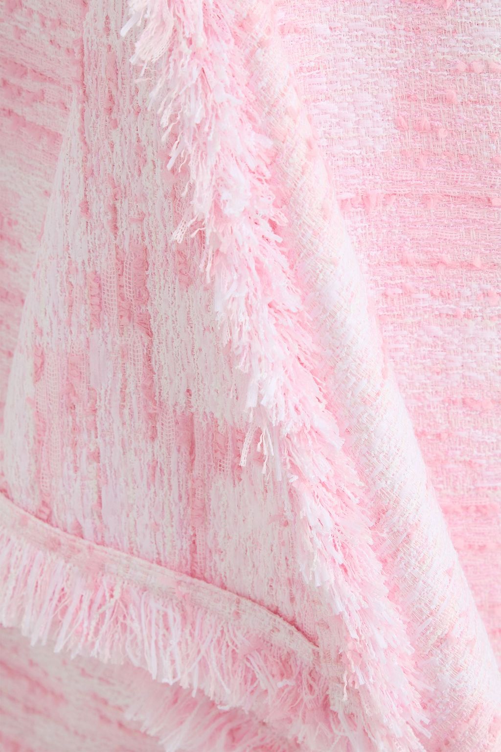 OSCAR DE LA RENTA ツイード ミニワンピース ベルト&フリンジ付き