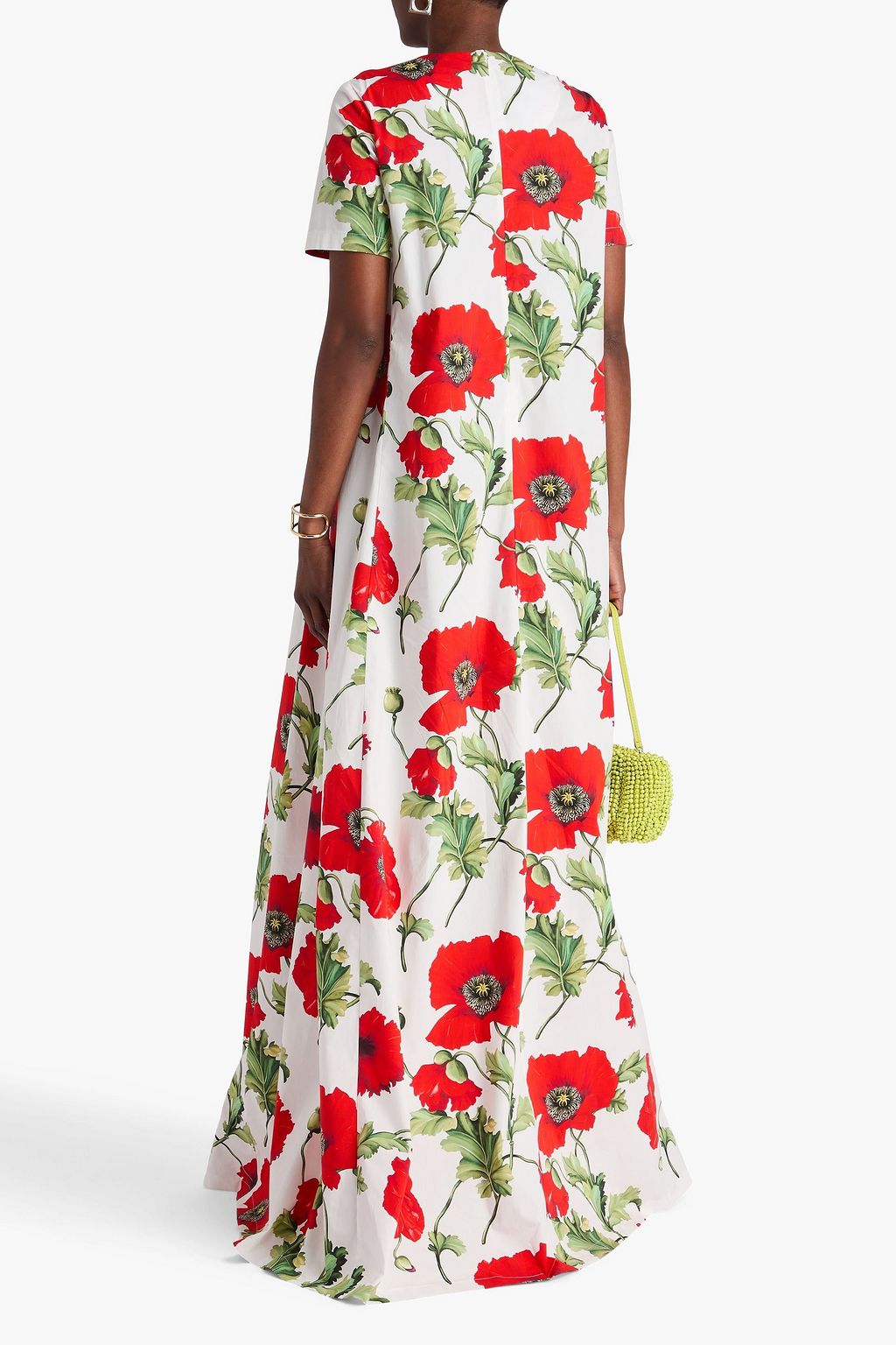 OSCAR DE LA RENTA ポプリン ロングドレス フローラルプリント
