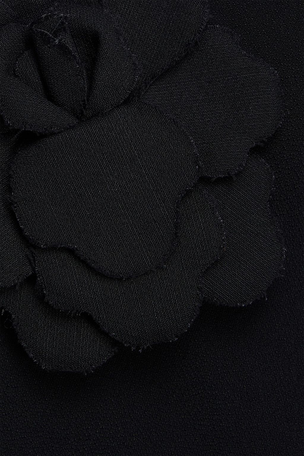 VALENTINO GARAVANI Floral-appliquéd cady midi dress