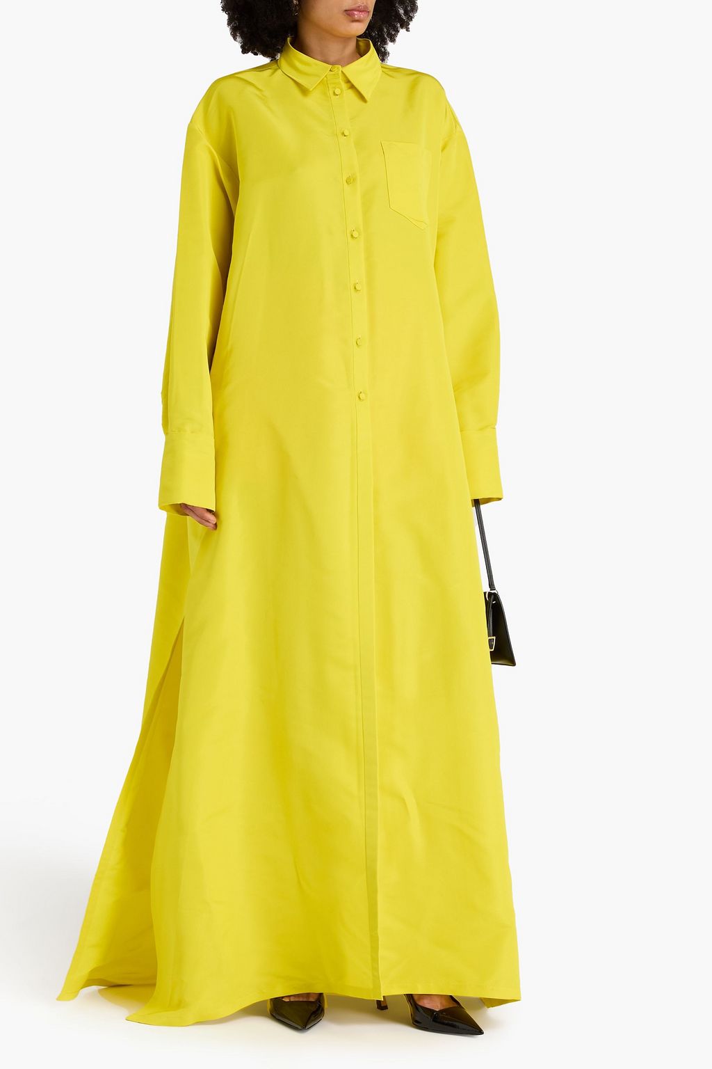 VALENTINO GARAVANI Silk-faille maxi shirt dress