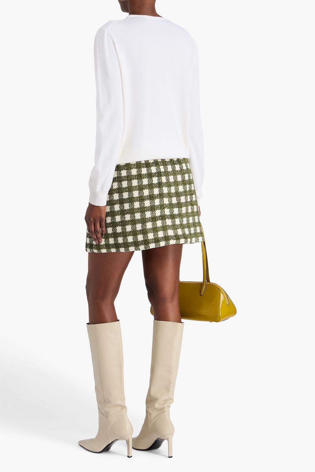 OSCAR DE LA RENTA ツイード ミニスカート チェック