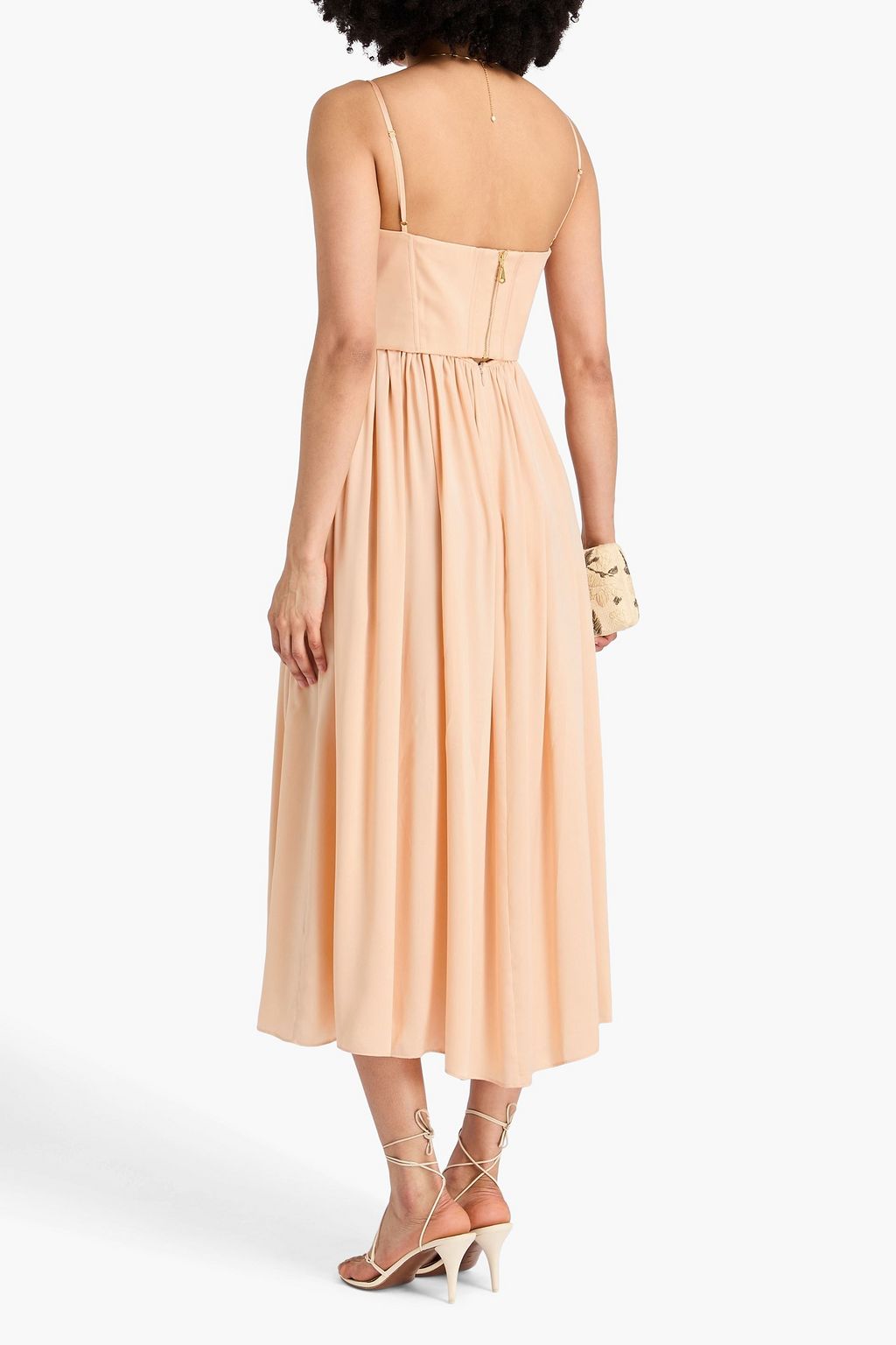 ZIMMERMANN Midikleid aus Seide mit Raffungen