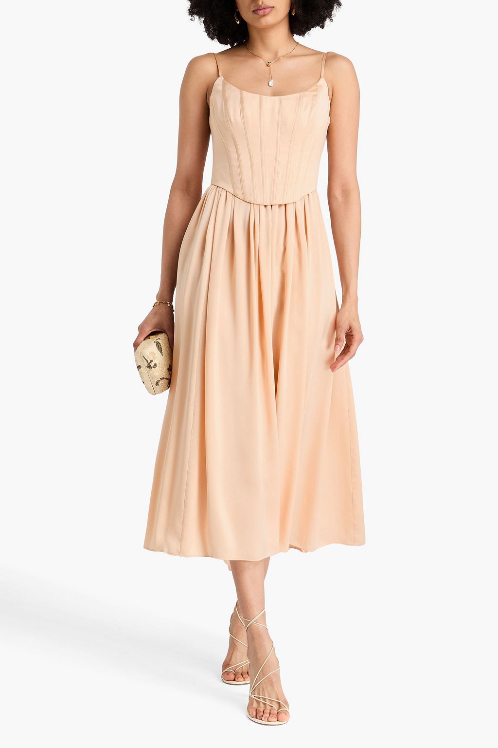 ZIMMERMANN Midikleid aus Seide mit Raffungen