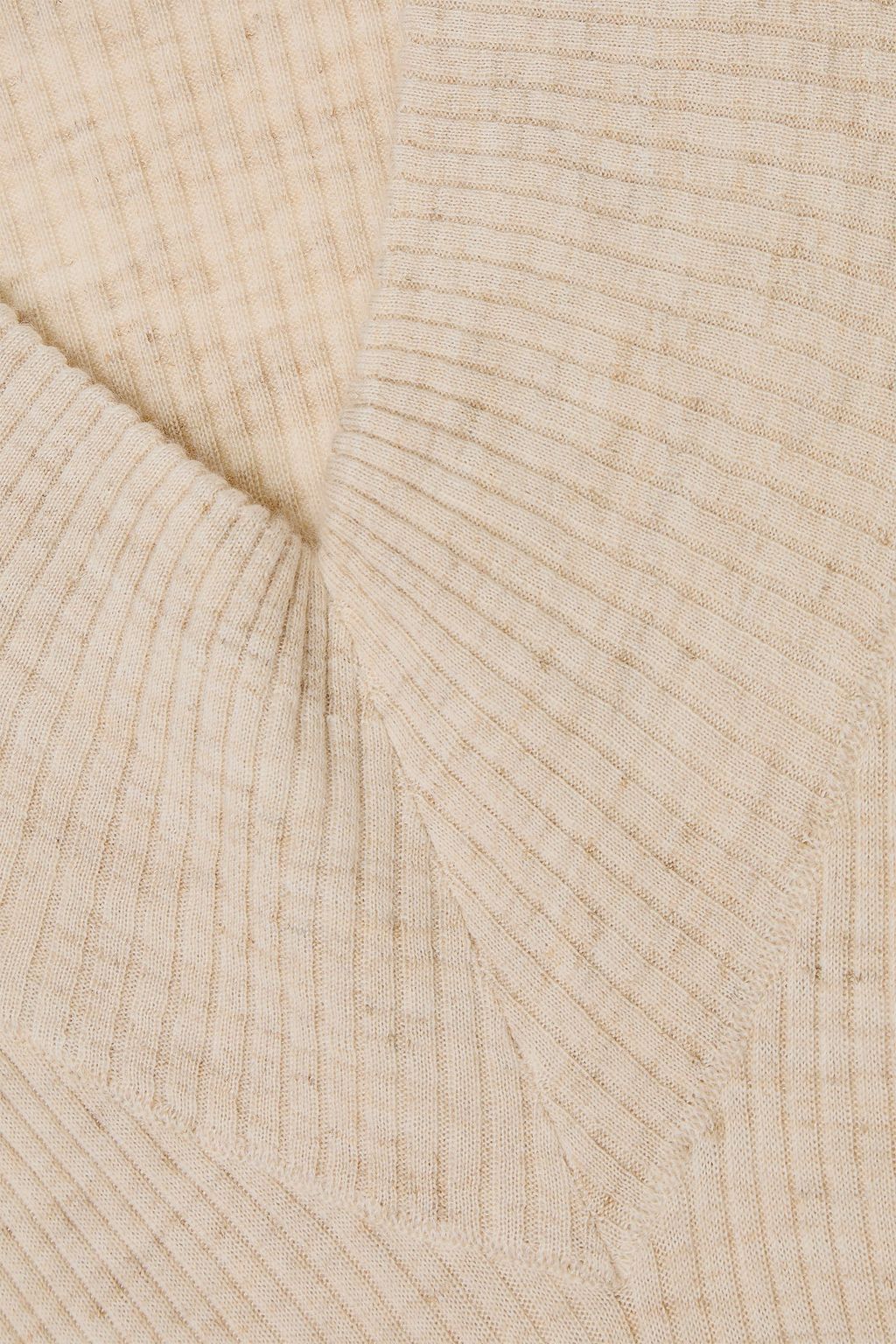 BRUNELLO CUCINELLI Cashmere, silk and linen-blend midi dress