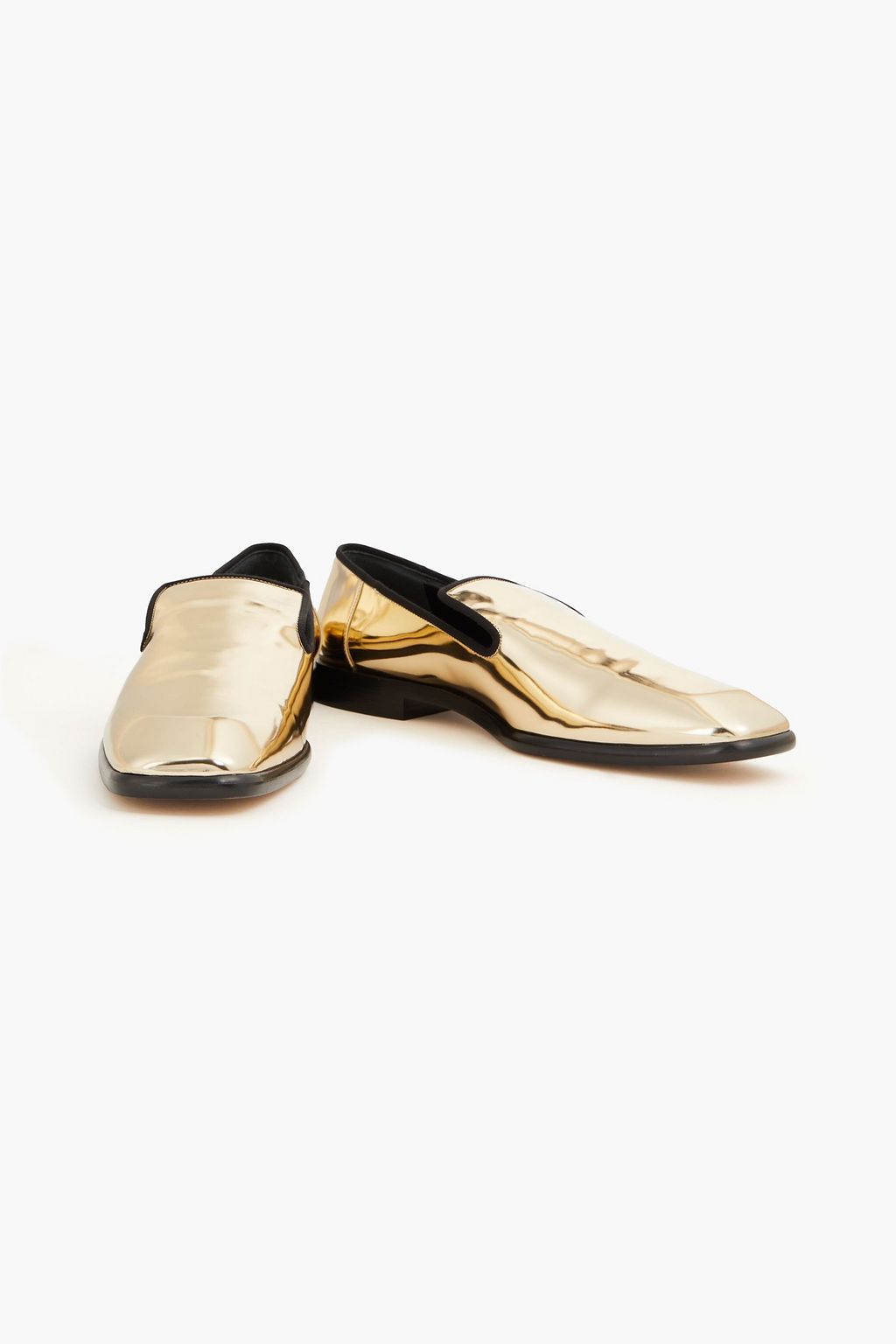 VICTORIA BECKHAM ミラー加工レザー ローファー メタリック