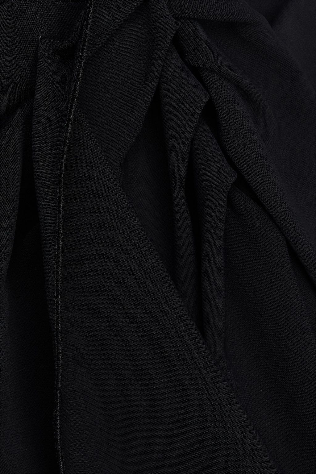 OSCAR DE LA RENTA クレープ ミディワンピース プリーツ入り