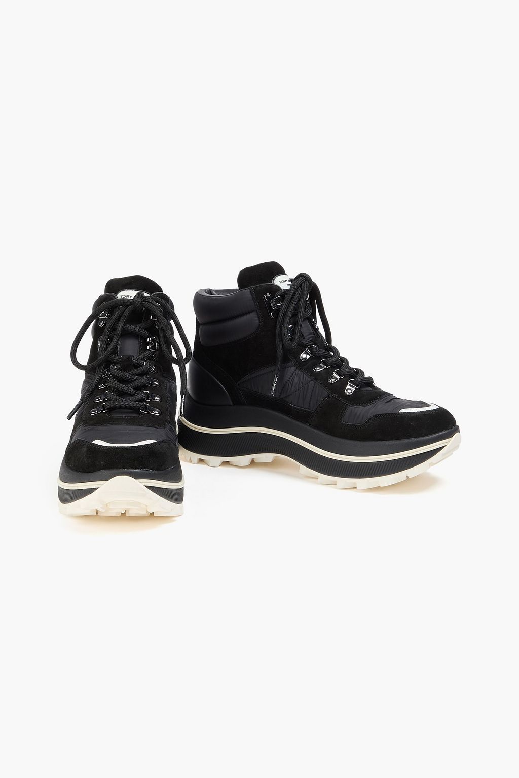 TORY BURCH Adventure Hiker shell and suede high-top sneakers