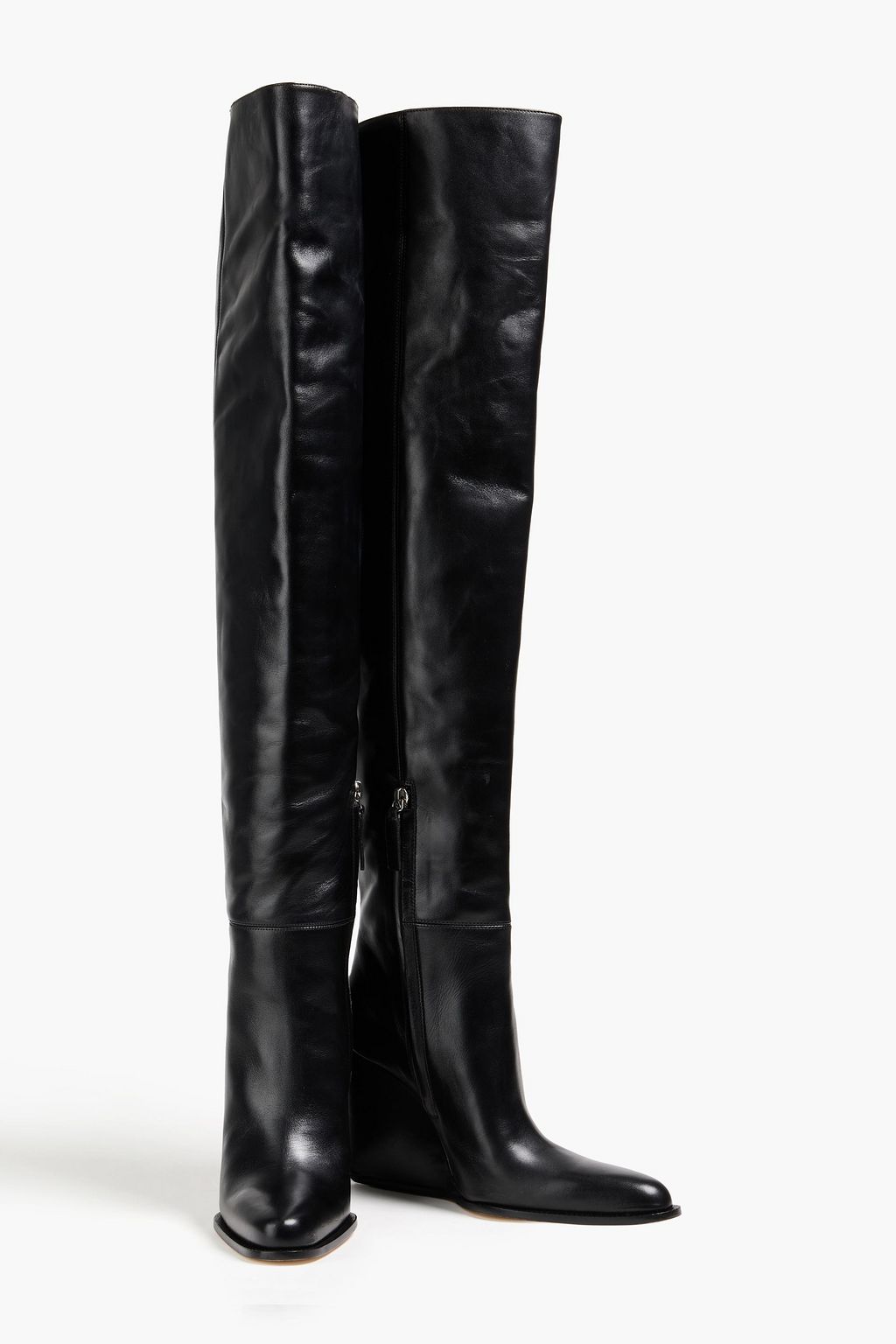 VICTORIA BECKHAM Overknees aus Leder mit Keilabsatz