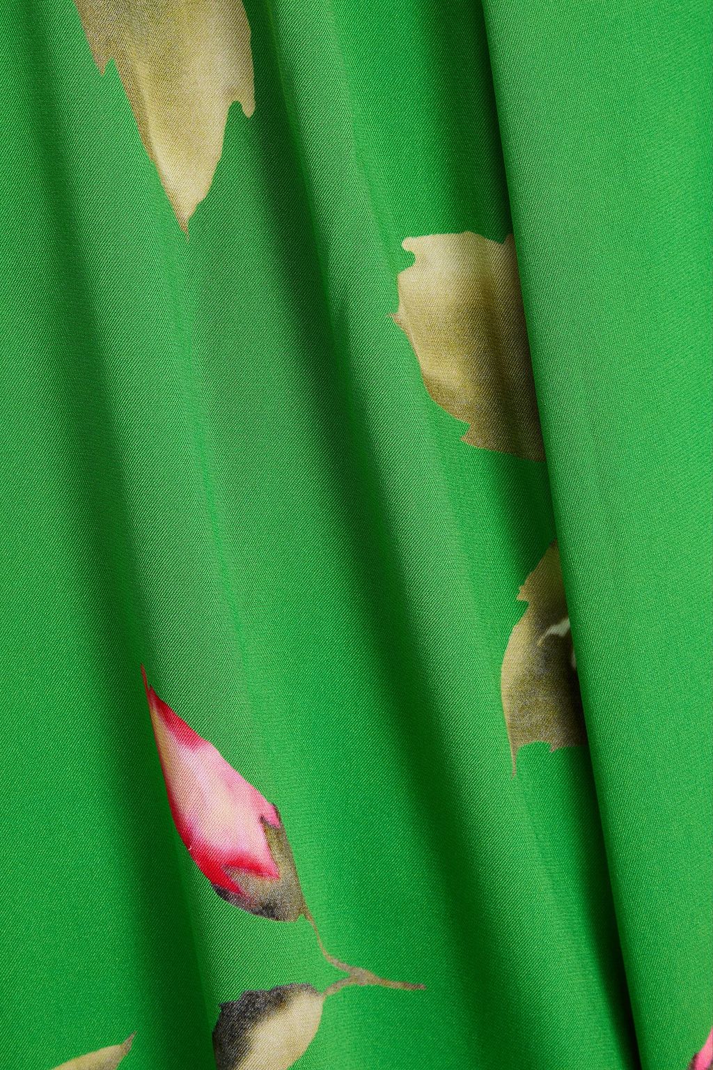 VALENTINO GARAVANI Cape-effect floral-print silk-blend twill mini dress