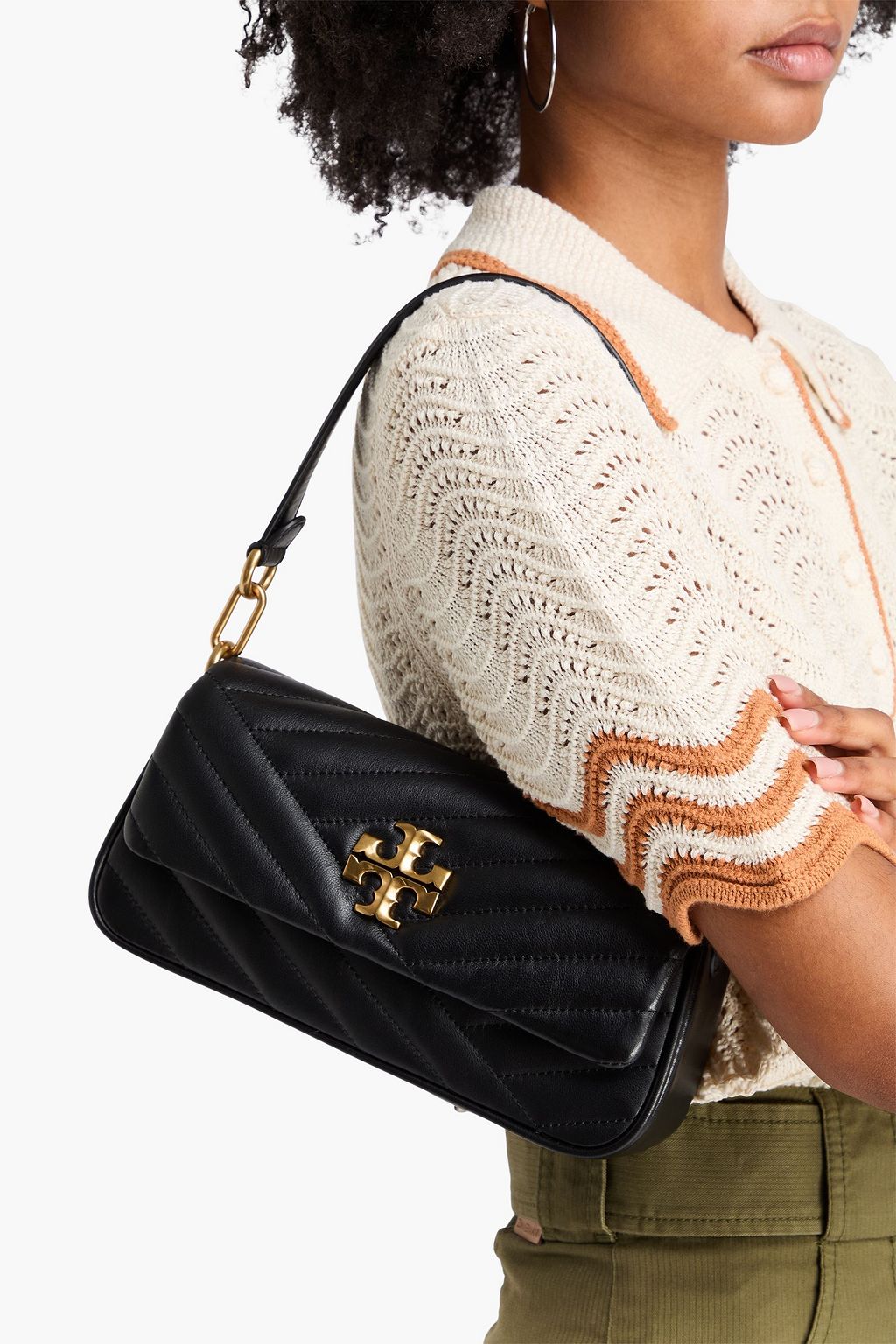 TORY BURCH حقيبة كتف "كيرا" من الجلد بتصميم مبطّن
