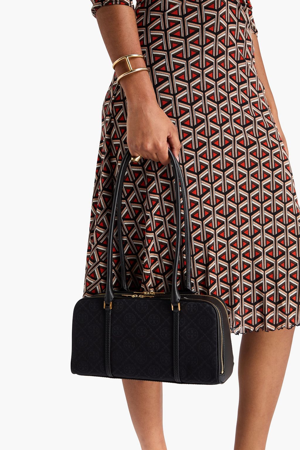 TORY BURCH حقيبة كتف من الجلد والجاكار