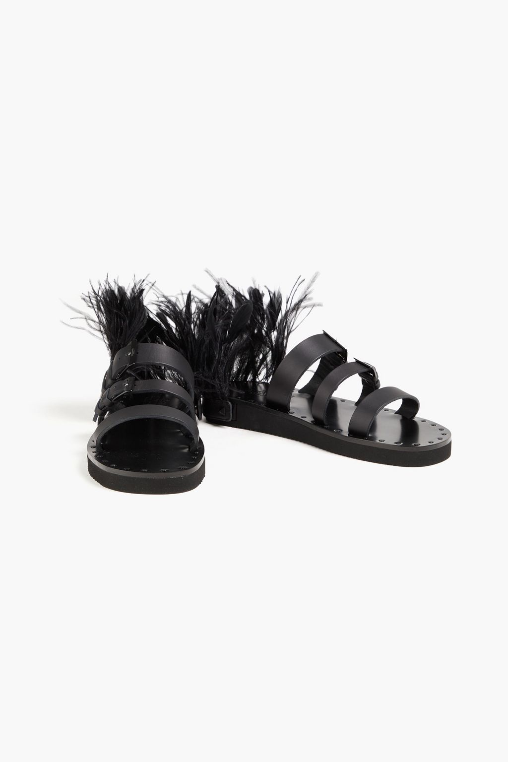 VALENTINO GARAVANI Sandalen aus Leder mit Federn