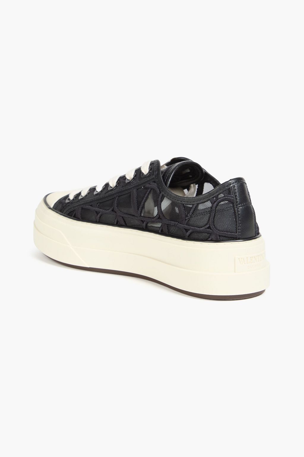 VALENTINO GARAVANI Totaloop Toile Iconographe embroidered mesh platform sneakers