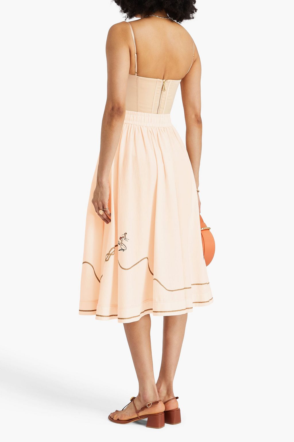 ZIMMERMANN Printed cotton-gauze midi skirt
