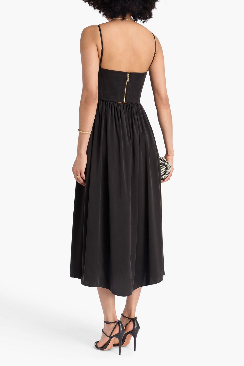 ZIMMERMANN Gathered silk midi dress