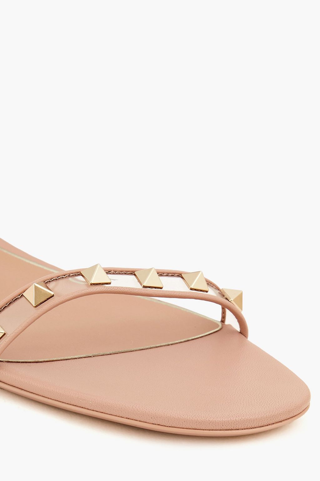 VALENTINO GARAVANI Rockstud leather-trimmed PVC sandals