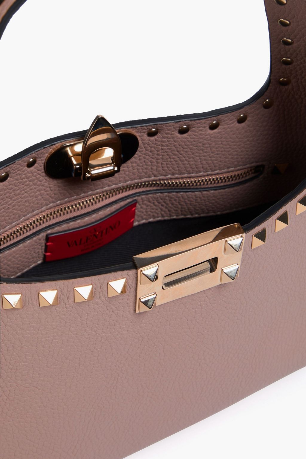 VALENTINO GARAVANI Rockstud pebbled-leather shoulder bag