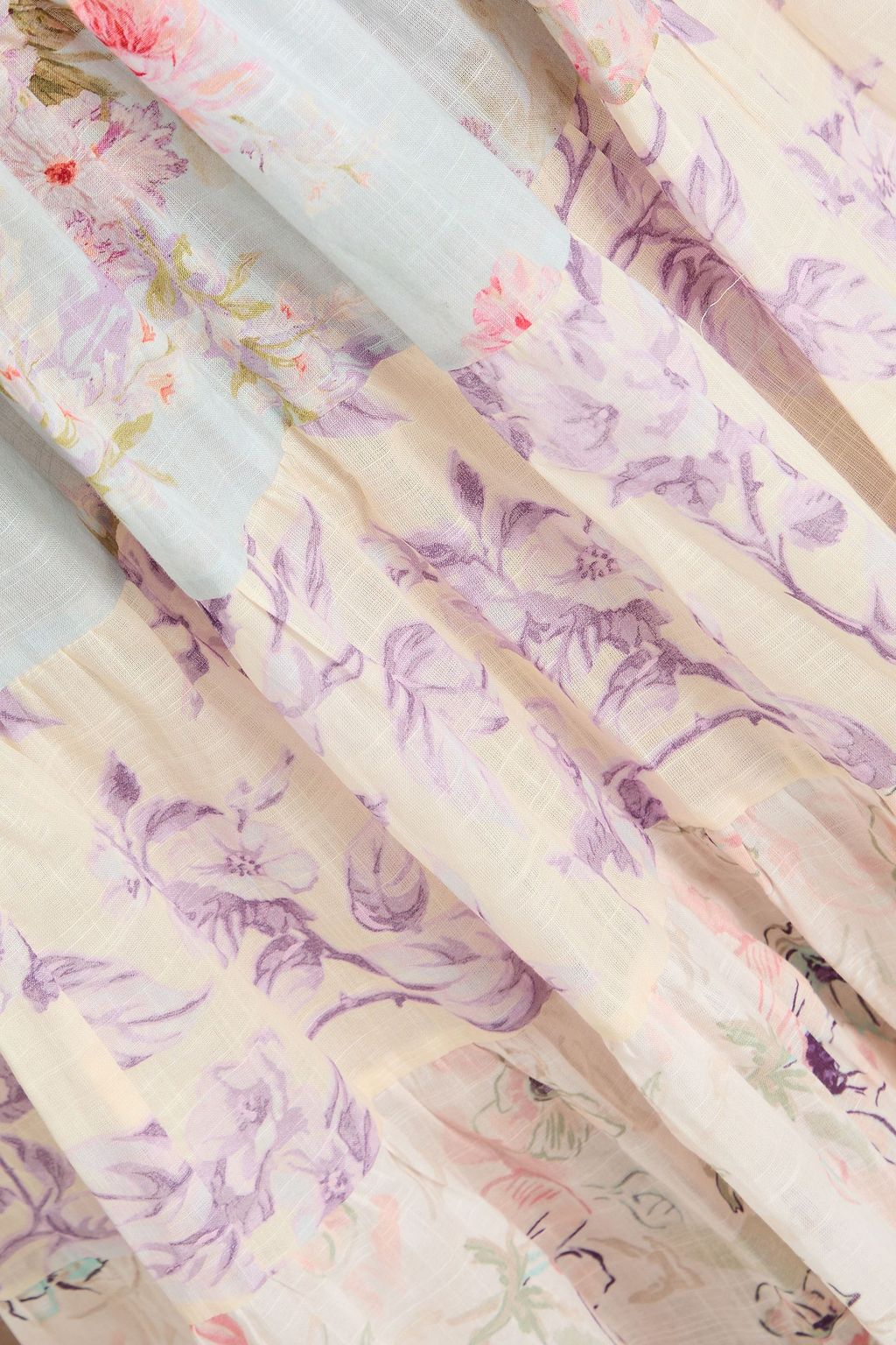 ZIMMERMANN コットン ミディラップドレス ベルト付き フローラルプリント