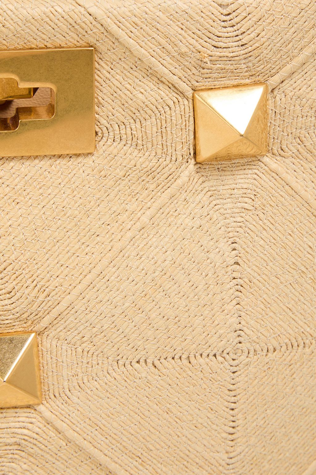 VALENTINO GARAVANI Roman Stud faux raffia tote