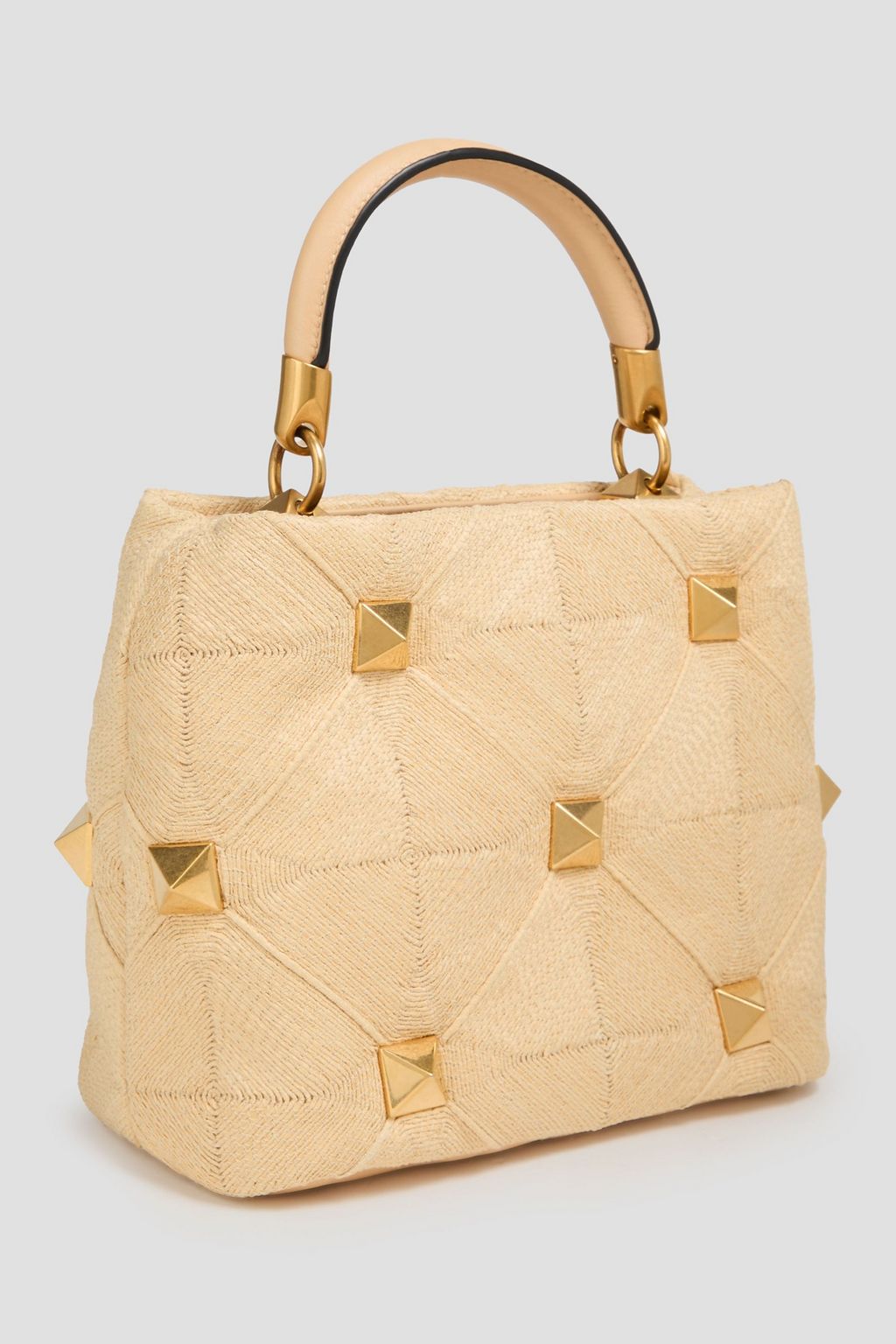VALENTINO GARAVANI Roman Stud faux raffia tote