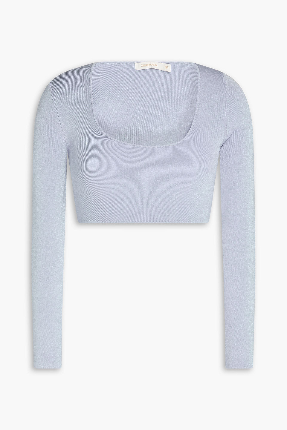 Zimmermann Cropped Metallic Knitted Top