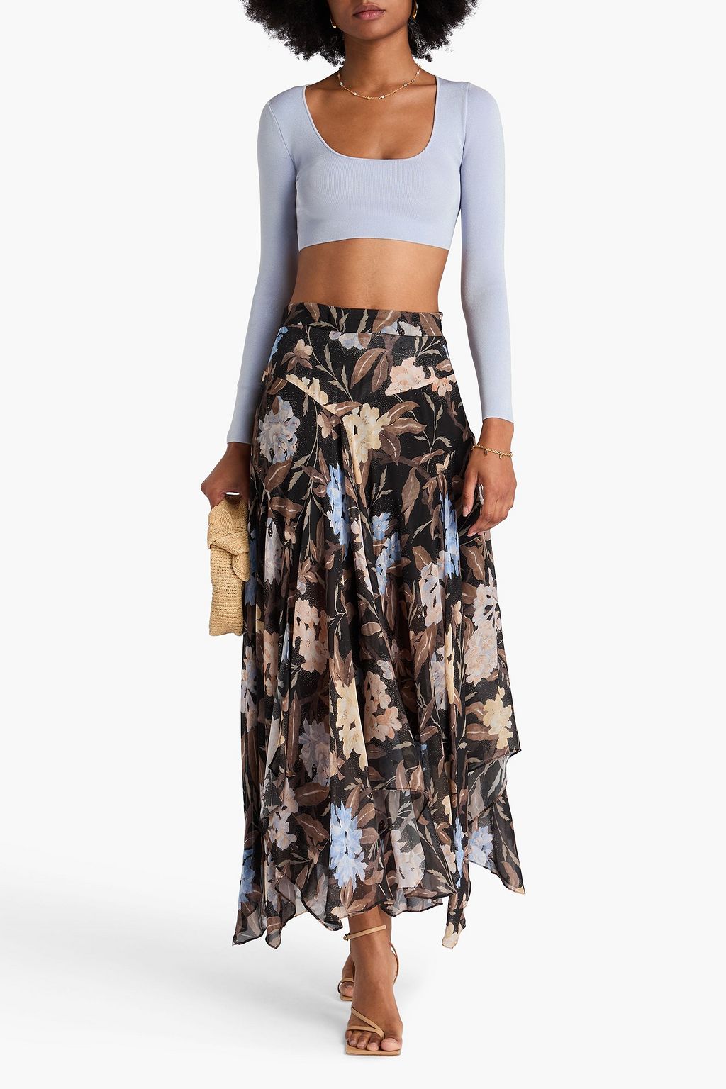 ZIMMERMANN ニット クロップドトップス メタリック