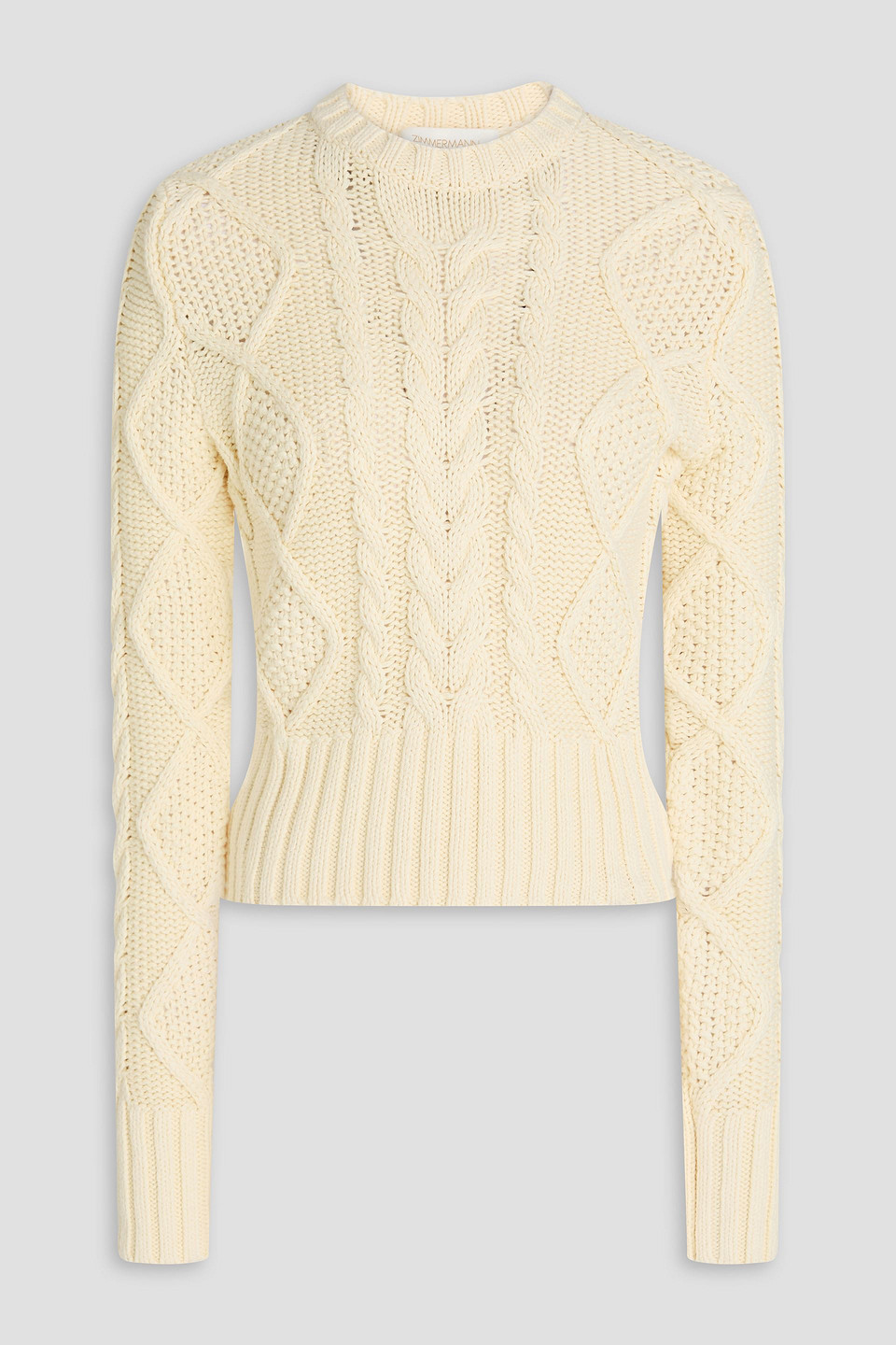zimmermann - cable-knit cotton sweater - white - 0