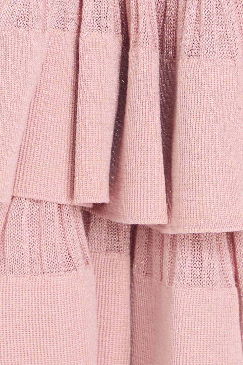 ZIMMERMANN Tiered metallic ribbed-knit top