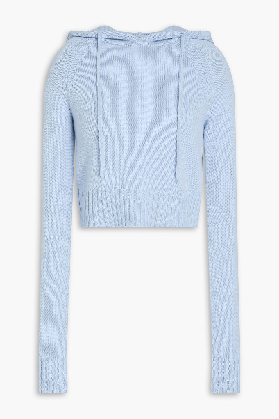 Zimmermann Cropped Wool And Cashmere-blend Hoodie In Blue