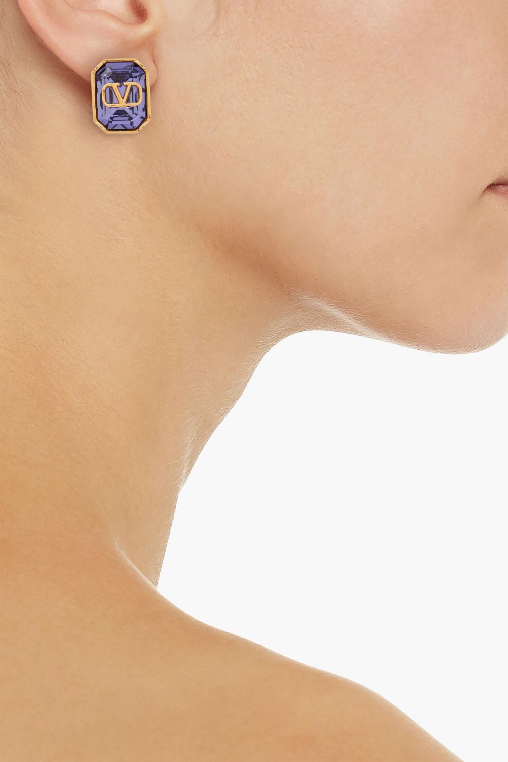 VALENTINO GARAVANI Gold-tone crystal earrings