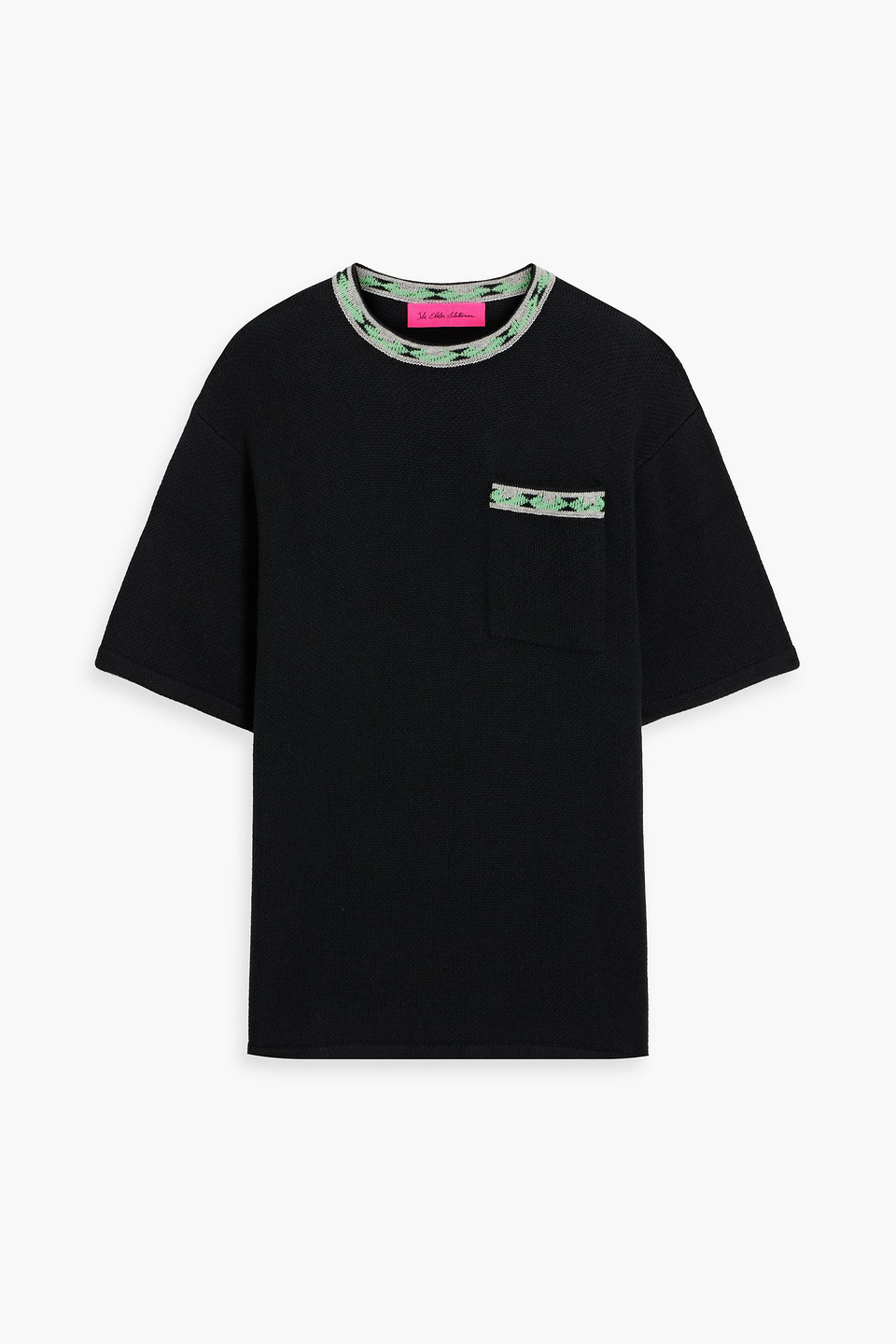 Jacquard-knit cotton-blend T-shirt