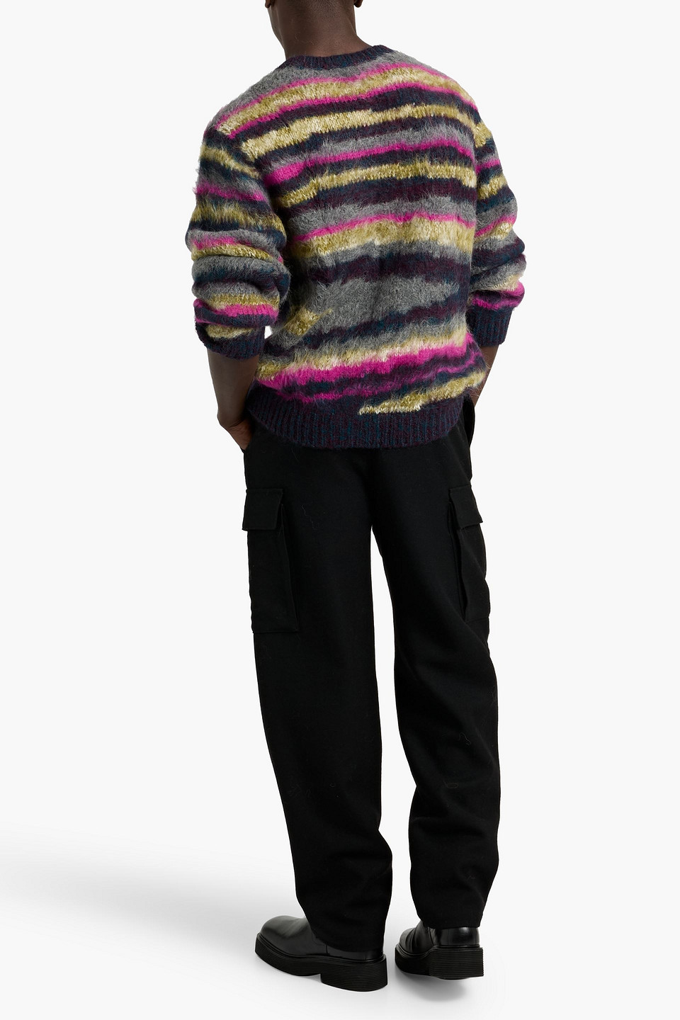 The Elder Statesman Oil Slick Striped Jacquard-knit Alpaca-blend Sweater In Multi