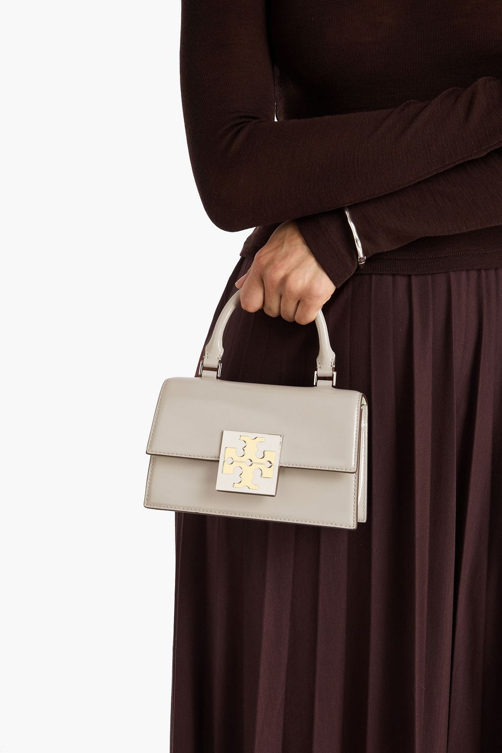 TORY BURCH حقيبة توت من الجلد الممشّط بتقنيّة السباتزولاتو