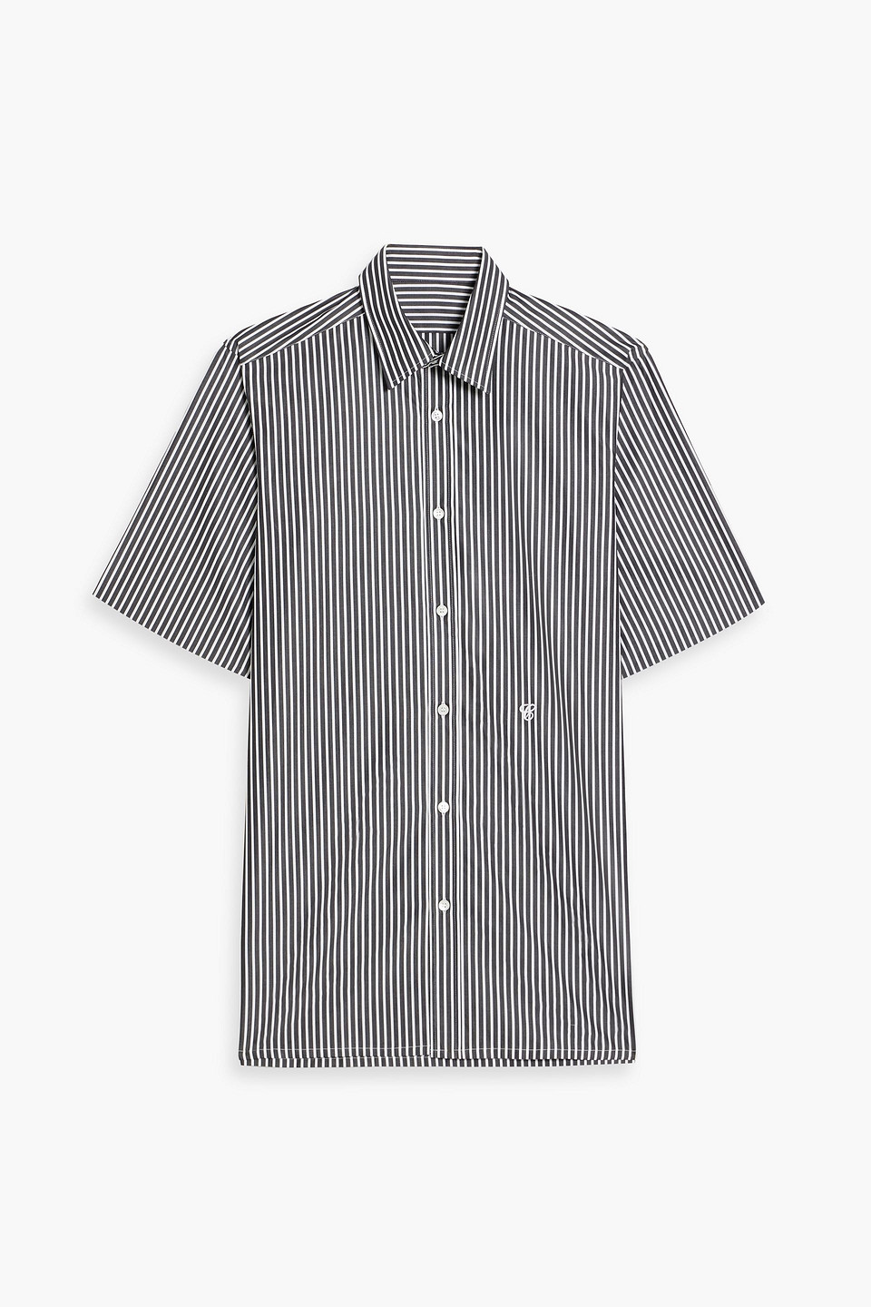 Maison Margiela Striped Cotton-poplin Shirt In Gray