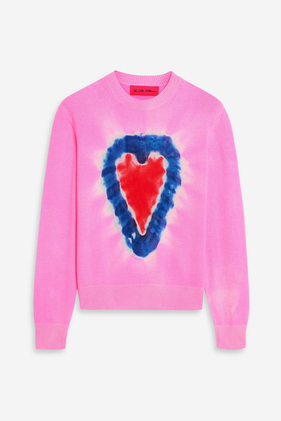 The Elder Statesman Heart Dye Intarsia Cashmere Sweater In Pink