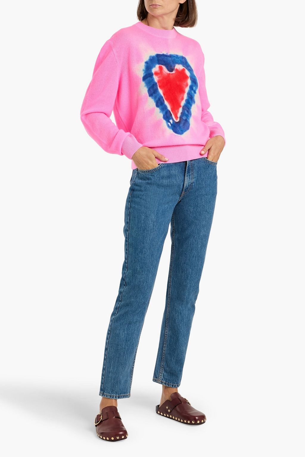 THE ELDER STATESMAN Heart Dye intarsia cashmere sweater