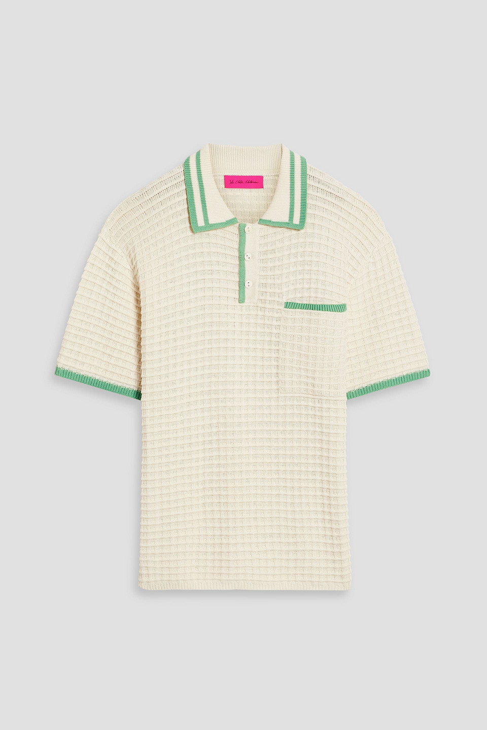 Scally waffle-knit cotton-blend polo shirt