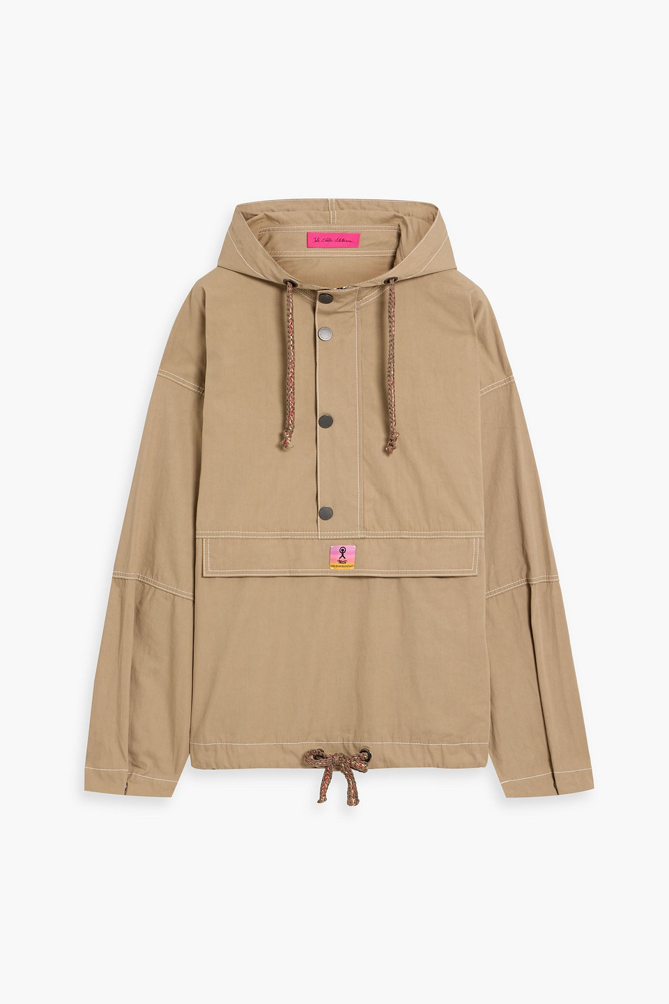 The Elder Statesman Silvano Airbrush Printed Cotton-twill Hooded Anorak In Brown