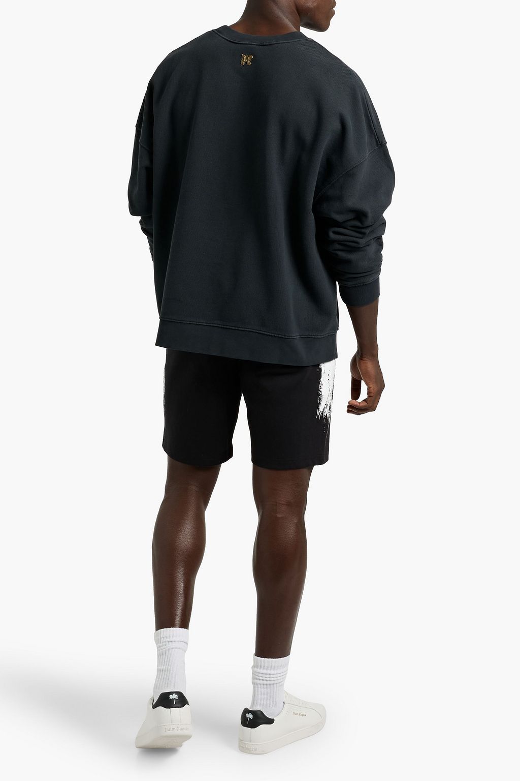 PALM ANGELS Foggy logo-print cotton-jersey sweatshirt