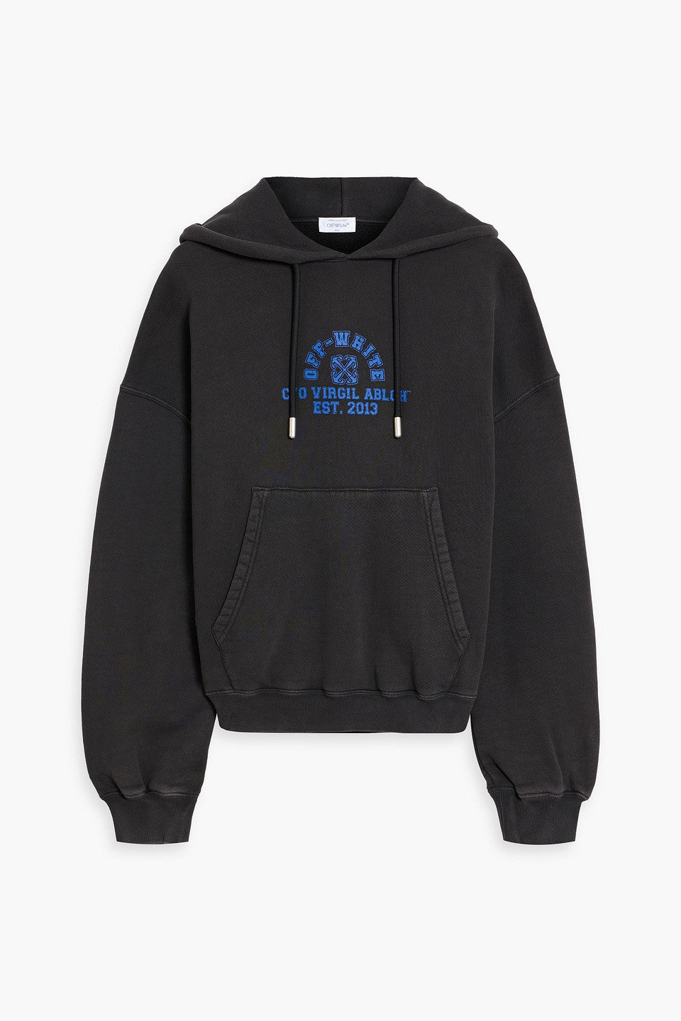 Printed French cotton-terry hoodie