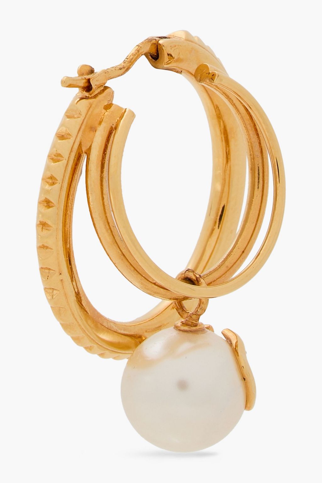 VALENTINO GARAVANI VLOGO Signature gold-tone faux pearl hoop earrings