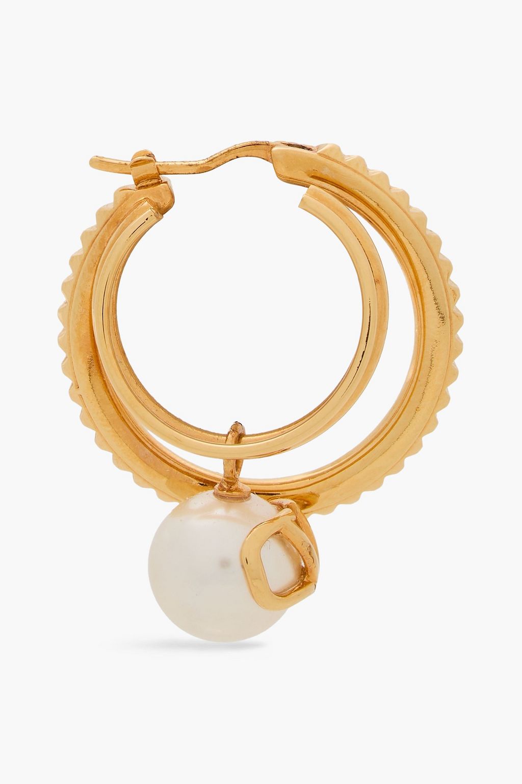 VALENTINO GARAVANI VLOGO Signature gold-tone faux pearl hoop earrings