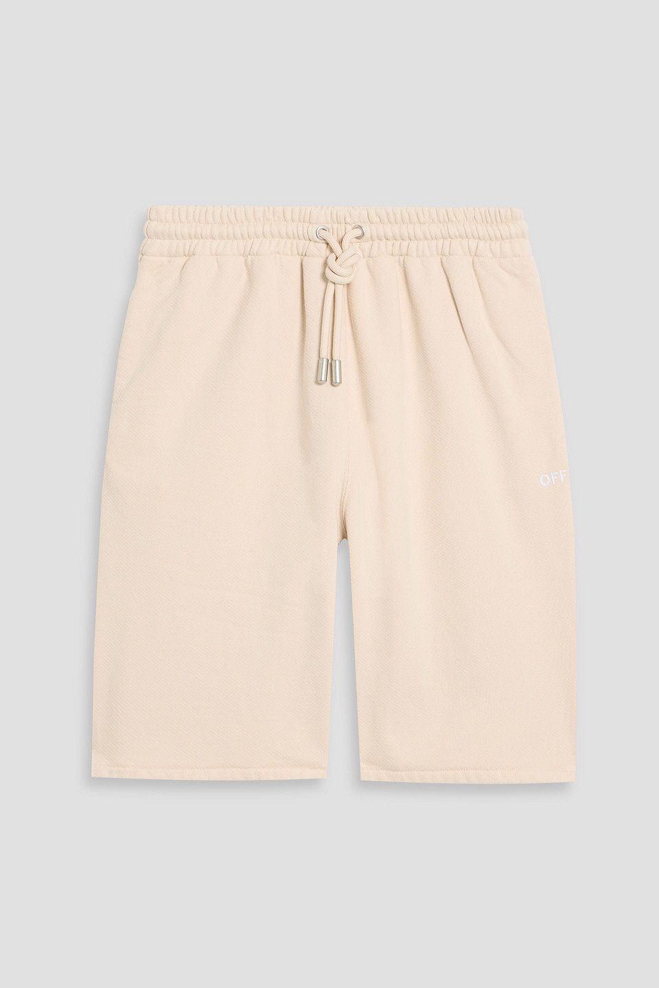 Off-white Cornely French Cotton-terry Drawstring Shorts In Neutral