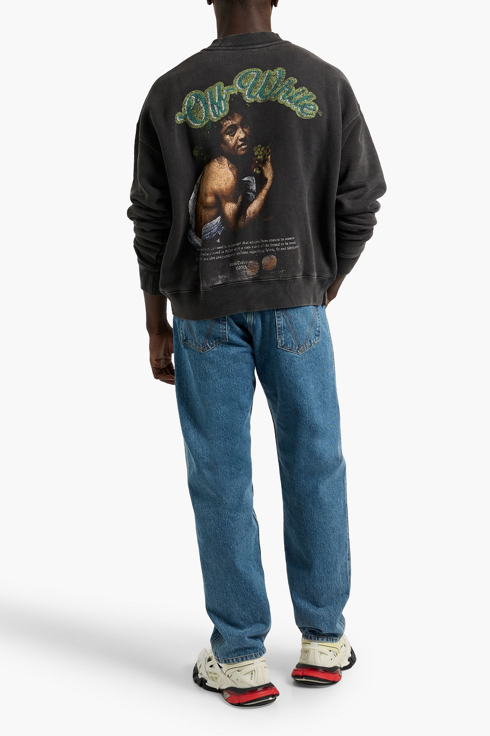 Off-white Printed French Cotton-terry Sweatshirt In Brown