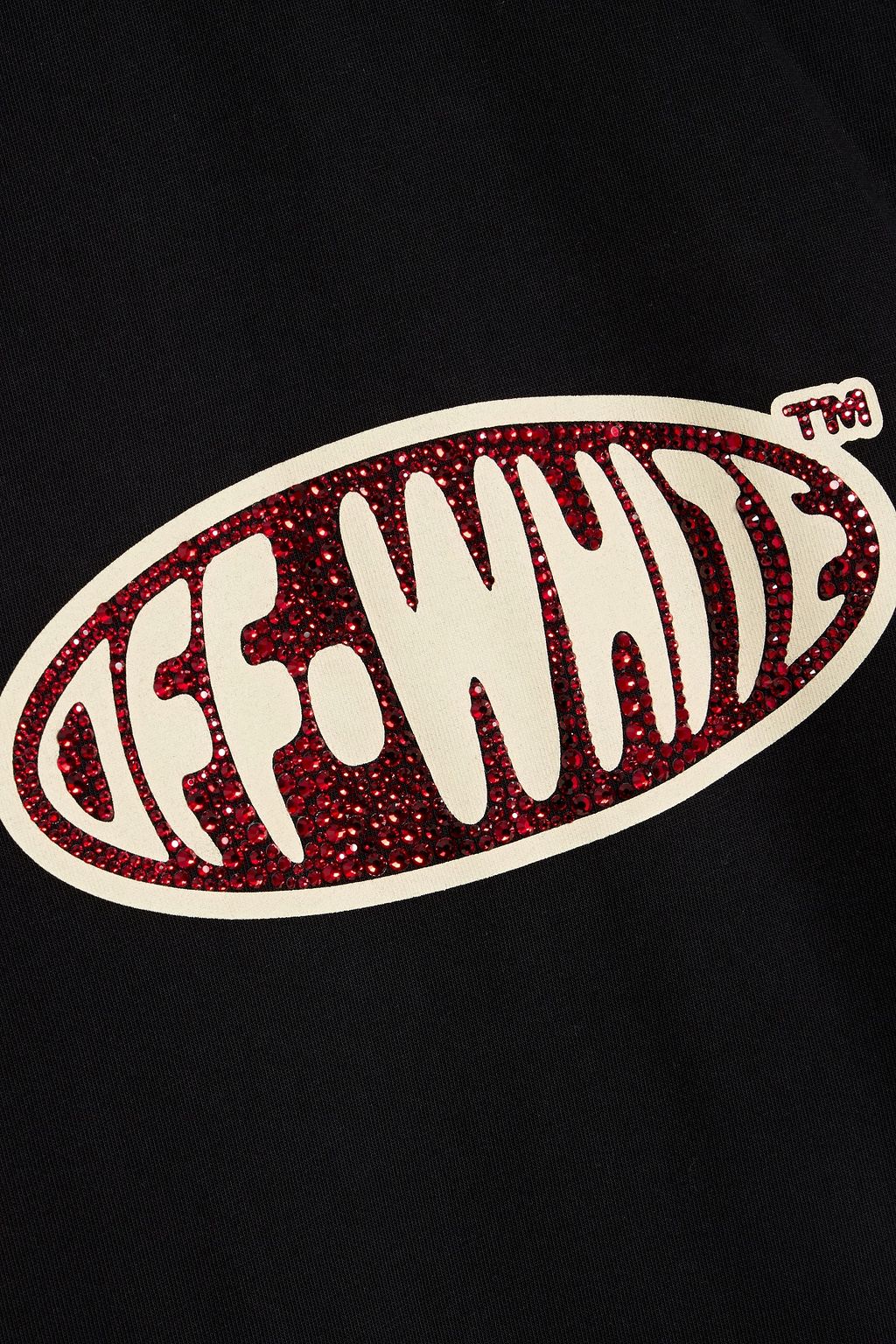 OFF-WHITE™ Crystal-embellished logo-print cotton-jersey T-shirt